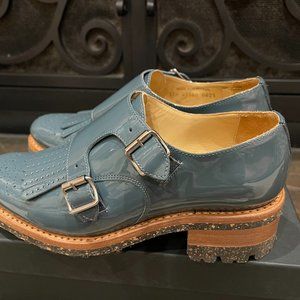 THE OFFICE OF ANGELA SCOTT- MS. FRANCOISE MONKSTRAP TEAL SIZE 37.5